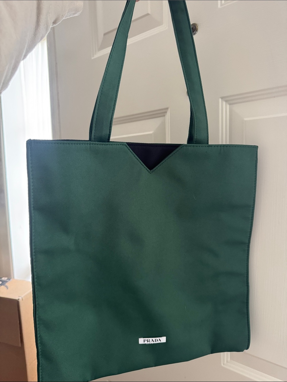 Prada Forest Green Structured Tote